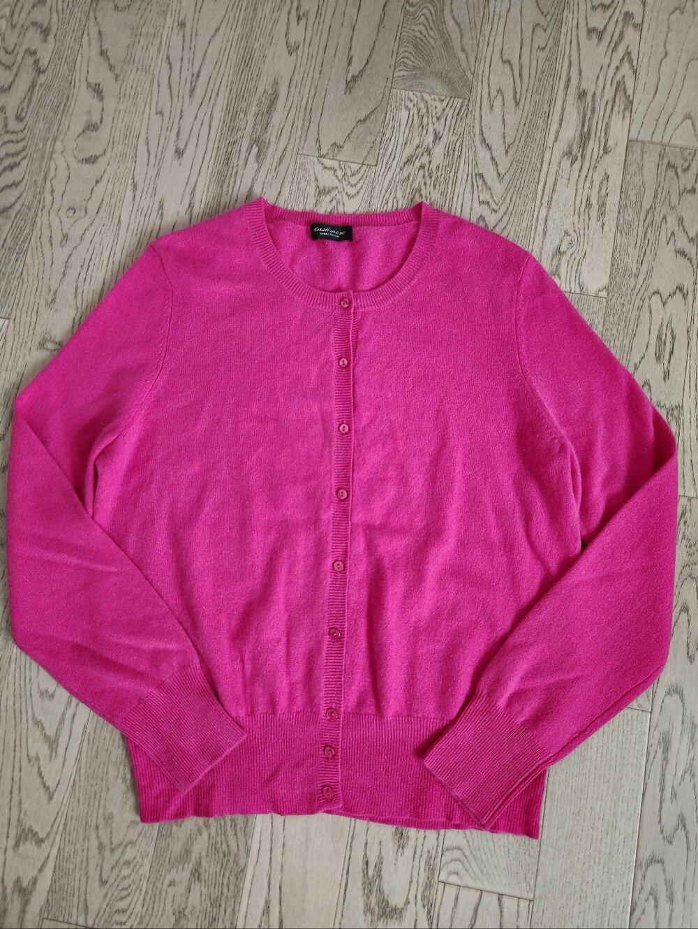 Lord & Taylor Cashmere Pink Button Front Cardigan Sweater Large